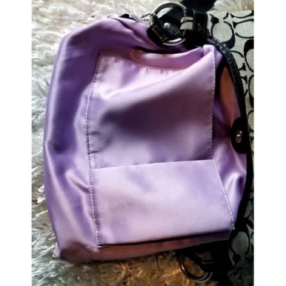 COACH Penelope Signature Monogram Jacquard Black Canvas Hobo Purse Crossbody Bag - Picture 5 of 6